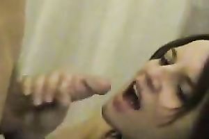 Lovely dark brown playgirl blew the ramrod of her boyfriend