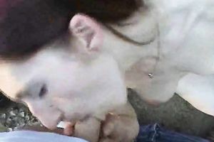 Fucking my lusty pale sin honey in forest on the hood of my audi