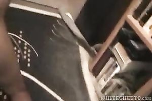 Black slutty wench with precious arse gives a great oral-stimulation