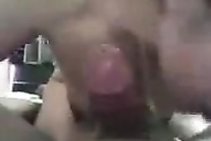 Dirty-minded short haired pale brunette hair provides my buddy with BJ