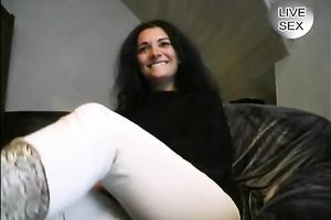 Comely dark-haired woman acquires pickuped in the street