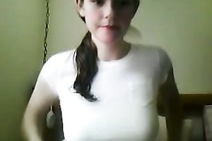 Sweet and slender college girl exposes her gorgeous scones