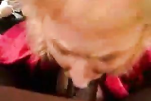 Lascivious Caucasian mama sucks my large dark pecker. POV