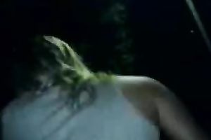 Banging a pretty college wench on the balcony from behind