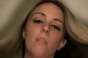 Wondrous non-professional blond hottie worked on web camera for me in her dark stuff