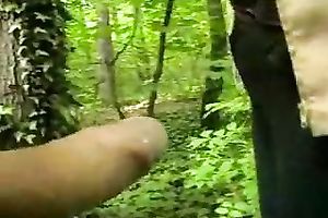 Lusty aged Romanian black cock sluts works on my cock with her hands in garden