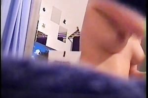 My sexy and cute dirty slut wife masturbating on hidden web camera clip