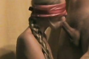 Horny blindfolded girlfriend is giving me a great oral-stimulation
