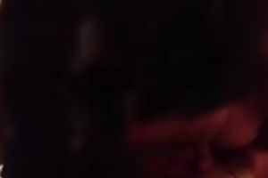 Big breasted black haired GF of my buddy gives him a great oral