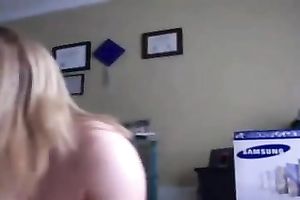 Pallid auburn nympho in glasses tried to masturbate in various positions