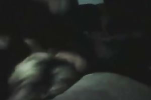 Blonde hottie blows me eagerly and bows over on the sofa