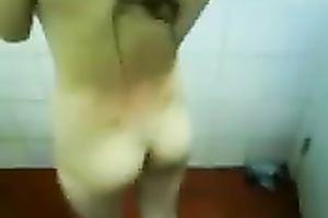 My barefaced Asian white bitch looks more good out of her garments on