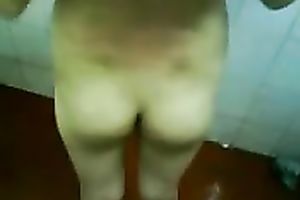My barefaced Asian white bitch looks more good out of her garments on