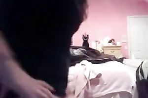 Dancing in my yellow panties in the bedroom and twerking