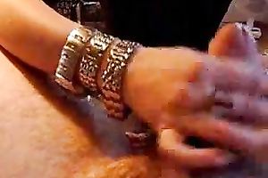 Glamorous aged prostitute strokes my junk on POV movie scene