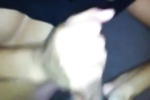 A bit idle sexually excited girlfriend of mine tries to jack off my rock hard dong