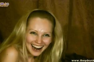 This blond is willing to turn into a whore at a moment's notice