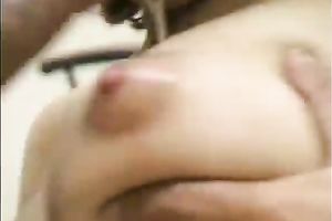 Beautiful brunette hair playgirl receives her face glazed in spunk after steamy fellatio session