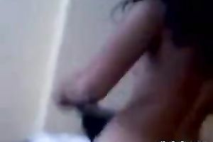 Amateur dark skinned Desi gf receives stripped showing her round arse