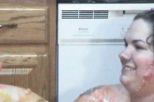 Lesbian food fetish time with 2 fat pale skin big beautiful woman honeys