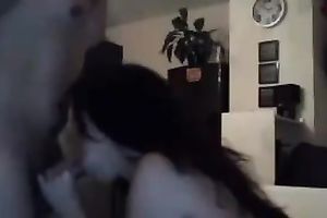 Sexy dark brown gal gives me fine oral in the evening