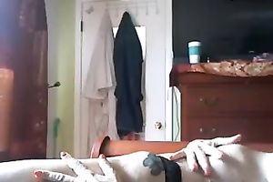 Blond haired hirsute aged unsightly web camera slut showed her wazoo