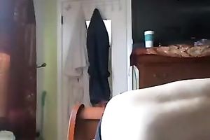 Blond haired hirsute aged unsightly web camera slut showed her wazoo