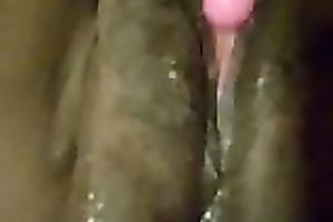 My black soaking chubby wet crack soaks with juices during the time that I pet it with dildo