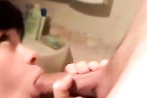 Torrid buxom dark brown MILF was stroking and engulfing my buddy's tool