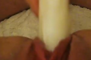 Chubby white BBC slut and her large sex tool in act as I tape 'em on webcam