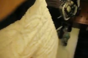 Chubby white BBC slut and her large sex tool in act as I tape 'em on webcam