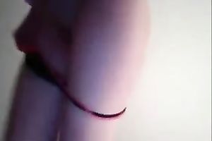 Cute blonde haired girlie pulled up her T-shirt to show me her constricted bra buddies