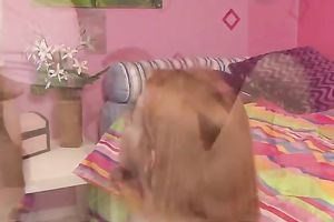 Flat chested redhead Rita sucks my dick greedily until I cum