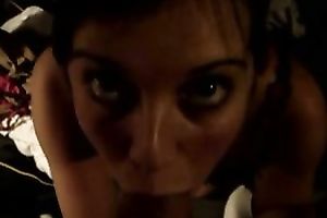 Voracious playgirl with excellent body sucks my friend's ramrod