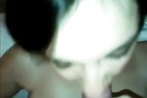 Skinny slut from Essex sucks my engorged cock like a boss