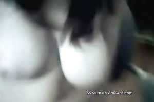 Four eyed chick with huge juggs finger bangs herself like eager