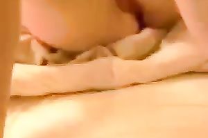 Pretty and hawt white bitch plays with her marital-device and changes her panties