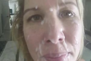 My hawt golden-haired neighbor acquires large facial after giving me oral pleasure