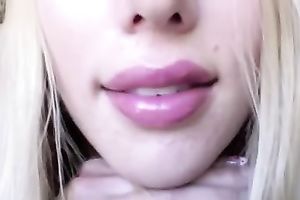This charming blond can hypnotize any stud with her full lips