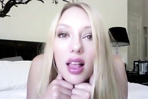 This charming blond can hypnotize any stud with her full lips