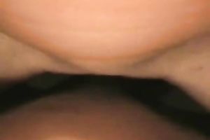 Divine dark brown teen strokes my hard wang with her hairless vagina