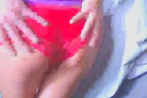 Just a hot dilettante cutie showing her arse in red pants