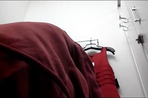 I caught this young hawt oriental trying on clothing at the store