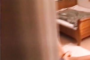 Filthy golden-haired playgirl and her brunette hair ally in ardent lesbo act