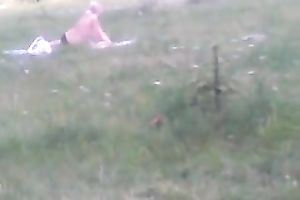 Spying on my neighbor's curvy cheating wife taking sun baths naked
