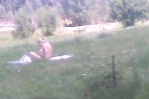 Spying on my neighbor's curvy cheating wife taking sun baths naked