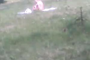 Spying on my neighbor's curvy cheating wife taking sun baths naked