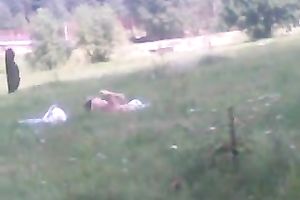 Spying on my neighbor's curvy cheating wife taking sun baths naked