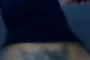 Perverted dilettante Latina slut showed off her big rack while being bent over