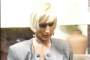 Lovely blond milfies eat every other on the floor